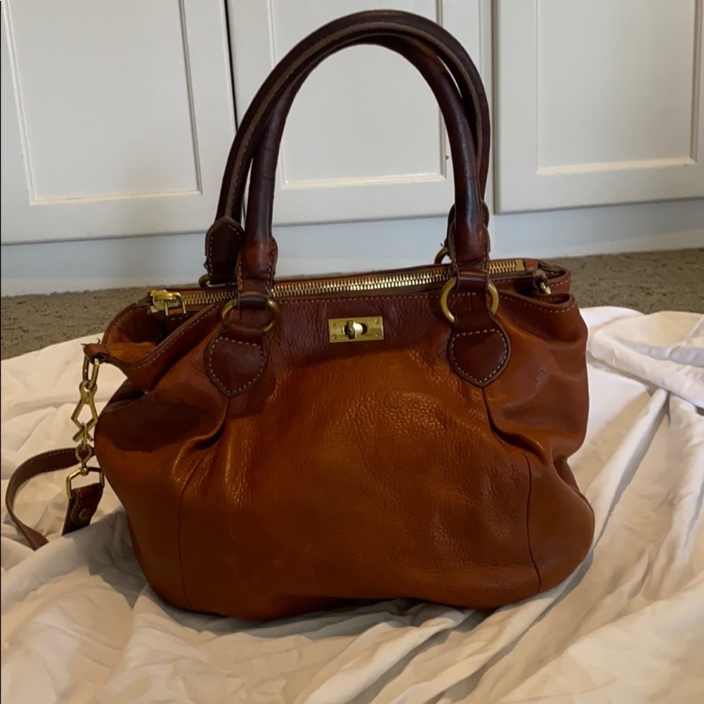J Crew Leather Brompton Hobo Handbag